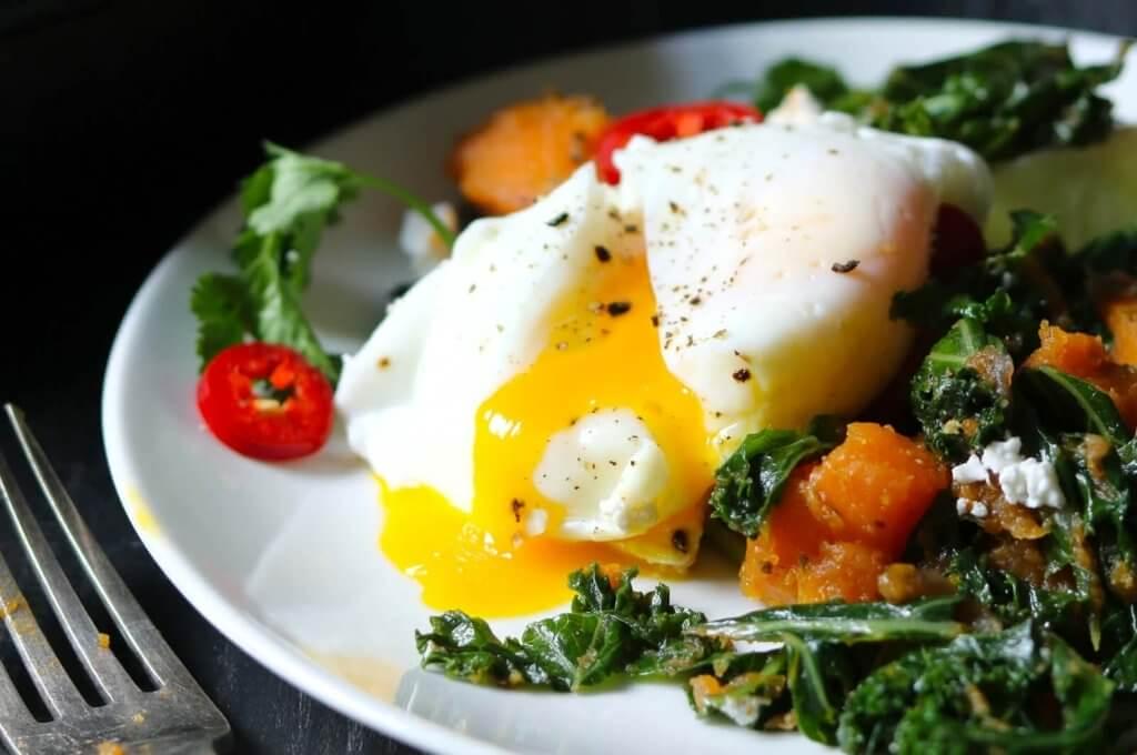 Sweet Potatoes Hash with Kale